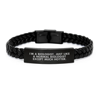 Graduation Unique Gifts for Biologist Friends, Funny Interlaced Leather Bracelet from Men, Funny Quote 'I'm A Biologist. Just Like A Normal Biologist Except Much Hotter.' - Image 1