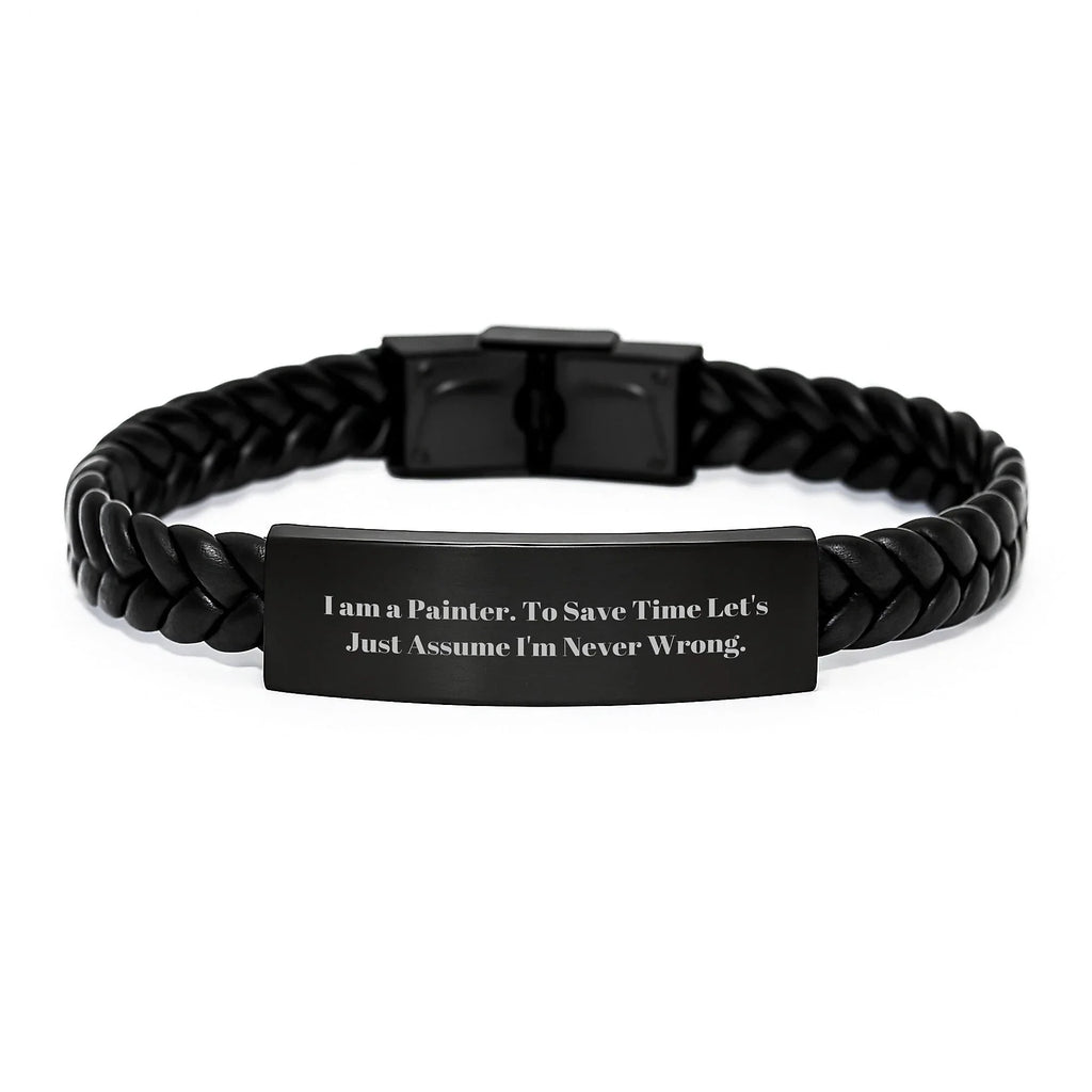 Funny Painter Gifts for Men, Unique Interlaced Leather Bracelet from Friends, Christmas Unique Gifts for Him