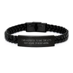 Reporter Gifts from Friends to Save Time with 'I Am A Reporter. To Save Time Let's Just Assume I'm Never Wrong.' Interlaced Leather Bracelet for Graduation