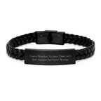 Funny Warden Gifts for Him, Unique Interlaced Leather Bracelet with Stainless Steel, Perfect Christmas Unique Gifts from Men to Friends, Family