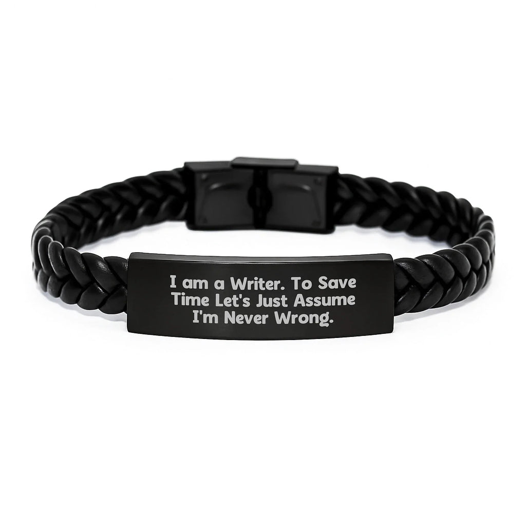 Funny Gift for Writers - Interlaced Leather Bracelet Gifts from Friends for Him