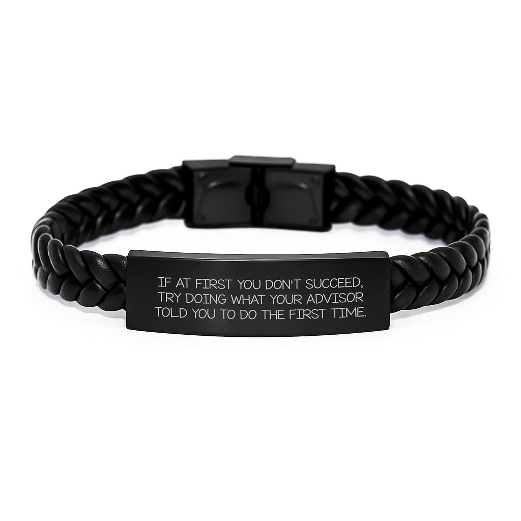 Funny Advisor Gifts - Interlaced Leather Bracelet for Men - Christmas Unique Gifts from Friends