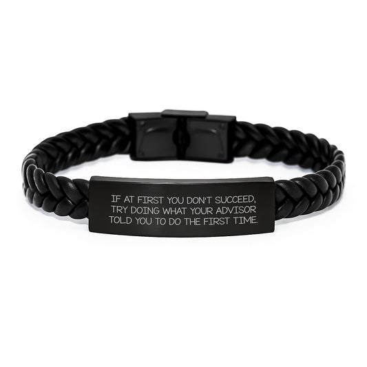 Funny Advisor Gifts - Interlaced Leather Bracelet for Men - Christmas Unique Gifts from Friends - Image 1