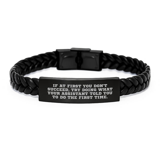 Funny Gift for Assistant - Interlaced Leather Bracelet Gifts from Friends to Assistant on Christmas - Image 1