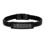 Funny Author Gifts from Friends, Inspirational Interlaced Leather Bracelet for Men, Christmas Unique Presents for Author Enthusiasts