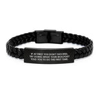 Funny Biologist Gifts from Friends for Men - Interlaced Leather Bracelet with Stainless Steel - Christmas Unique Presents