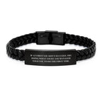 Funny Case Manager Gifts from Friends - Interlaced Leather Bracelet for Graduation Ceremony, 'If At First You Don't Succeed, Try Doing What Your Case Manager Told You To Do The First Time.'
