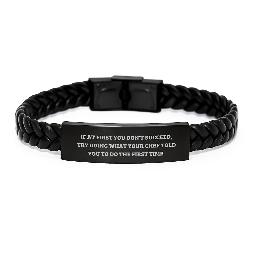 Funny Chef Quote Interlaced Leather Bracelt for Men Gifts from Friends - Gift for Chef on Graduation Unique Gifts