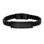 Funny Clerk Gifts, Interlaced Leather Bracelet with Quote, Graduation Unique Gifts from Friends, Gifts for Clerk