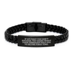 Funny Comedian Gifts for Men, Interlaced Leather Bracelet with Quote, Unique Christmas Unique Gifts from Friends to Family