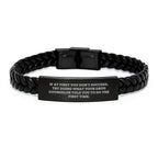 Gifts from Friends, Funny Drug Counselor Quote Interlaced Leather Bracelet for Men, Christmas Unique Gift for Drug Counselor