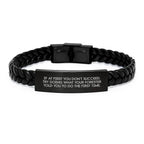 Funny Forester Gifts from Men to Forester, Interlaced Leather Christmas Unique Bracelets, Forester Encouragement Quote