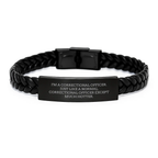 Funny Correctional Officer Gifts from Men, Unique Interlaced Leather Bracelet for Correctional Officer, I'm A Correctional Officer, Just Like A Normal Correctional Officer Except Much Hotter. - Image 1