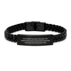Funny Operations Manager Gifts from Family, Interlaced Leather Bracelet with Inspirational Quote - Christmas Unique Gifts for Men, Women, Friends, Coworkers, Family