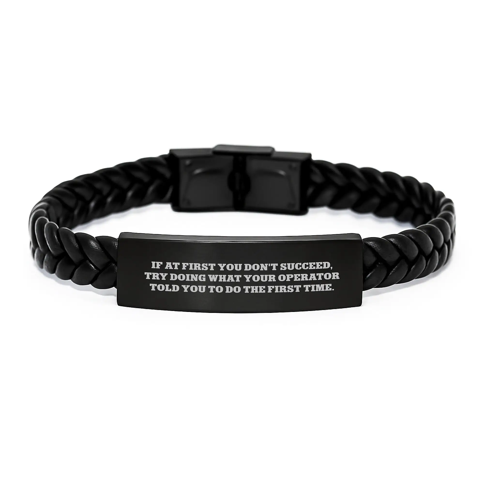 Funny Operator Gifts from Friends, Inspirational Interlaced Leather Bracelet for Operator, Perfect Graduation Unique Gifts for Operator - Image 1