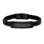 Funny Personal Trainer Gifts from Men to Men, Interlaced Leather Bracelet for Graduation Unique Gifts