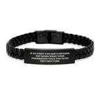 Funny Pharmacist Gifts from Men for Christmas Unique Interlaced Leather Bracelet with Quote - If At First You Don't Succeed, Try Doing What Your Pharmacist Told You To Do The First Time.