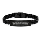 'Try Doing What Your Sonographer Told You To Do The First Time' Funny Interlaced Leather Bracelet Gifts from Friends to Sonographer Graduation Unique Present