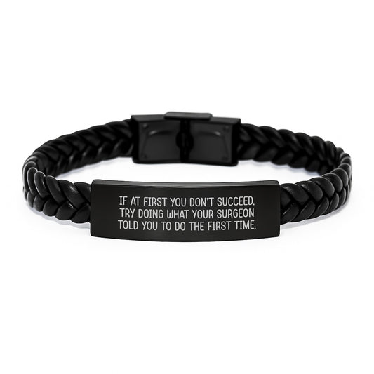 Surgeon's Wisdom Interlaced Leather Bracelet, Funny Gift for Men, Women, Coworkers, Family, and Friends from Graduation Unique Gifts - Image 1
