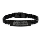 Encouraging Truck Driver Gifts from Friends for Graduation - Funny Interlaced Leather Bracelet