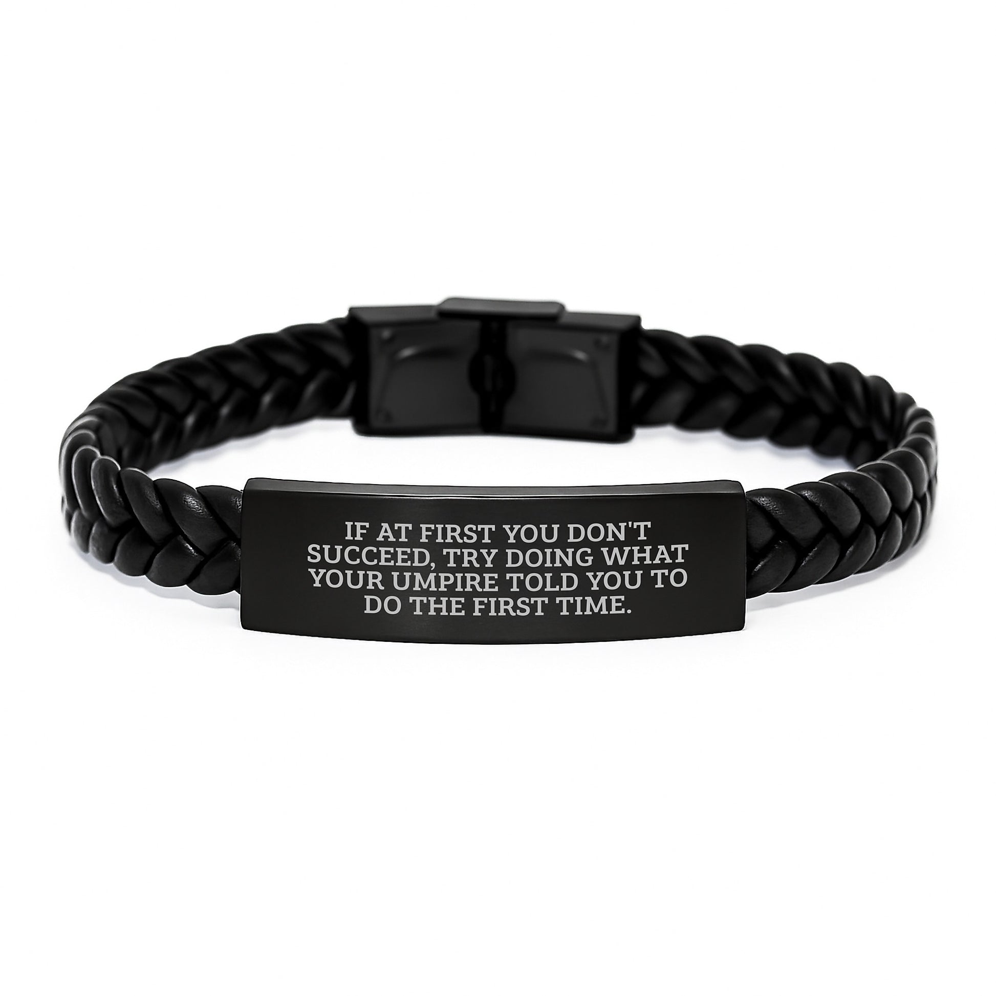 Umpire Humor Gifts from Friends, Inspirational Interlaced Leather Bracelet for Umpire, Graduation Unique Gifts for Men - Image 1