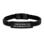 Son Interlaced Leather Bracelet Keepsake Birthday Gift for Him - Image 1