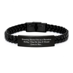 Funny Drawing Lover's Gift, Interlaced Leather Bracelet for Him or Her, Unique Valentine's Gifts from Men to Women or Friends - Image 1
