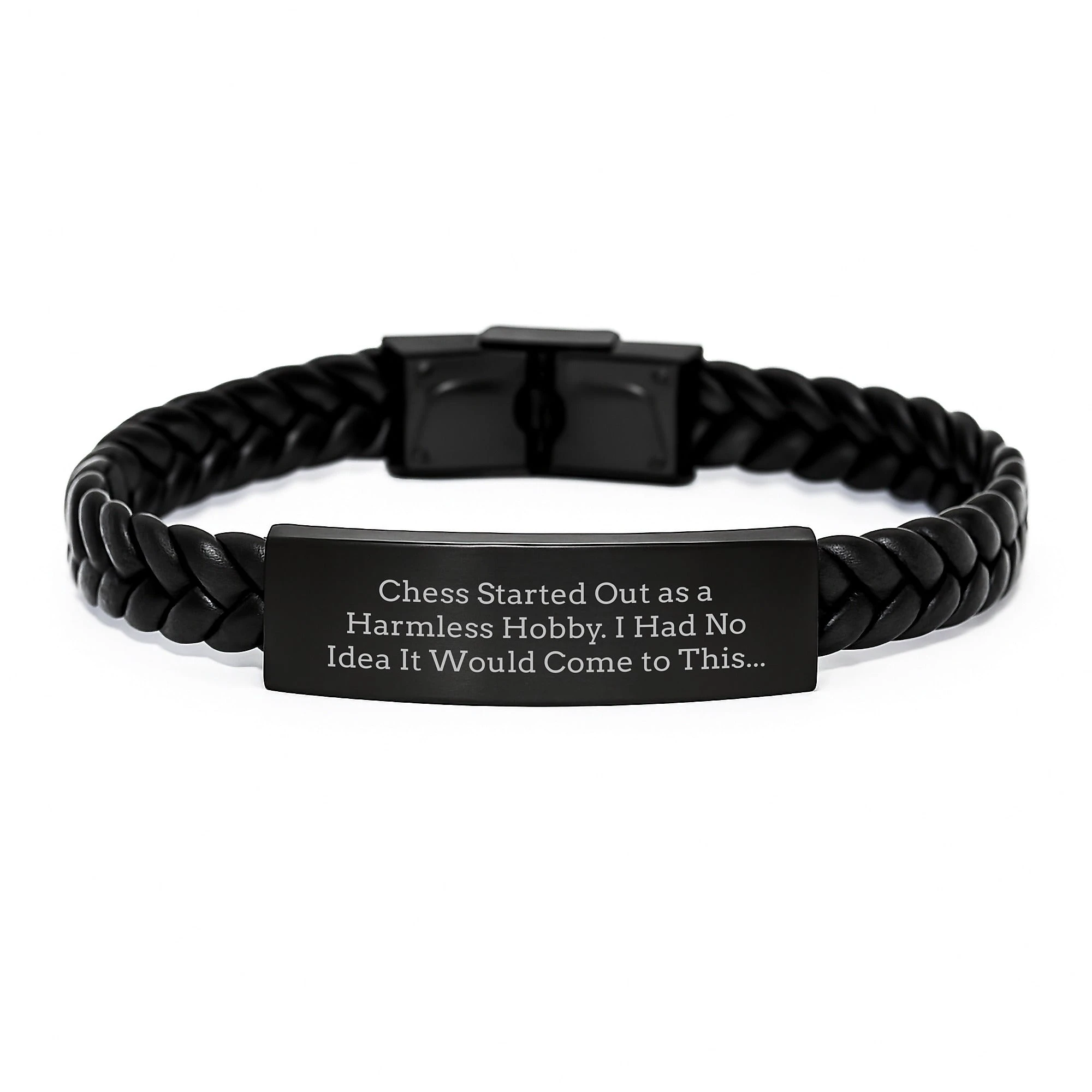 Funny Quote Interlaced Leather Bracelet Gifts for Chess Lovers - Unique Valentine's Men Women Friends Family - Image 1