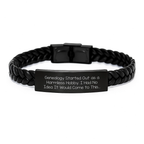 Genealogy Enthusiasts Gifts from Men to Family, Funny Interlaced Leather Bracelet for Genealogy Hobbyists, Christmas Unique Gifts