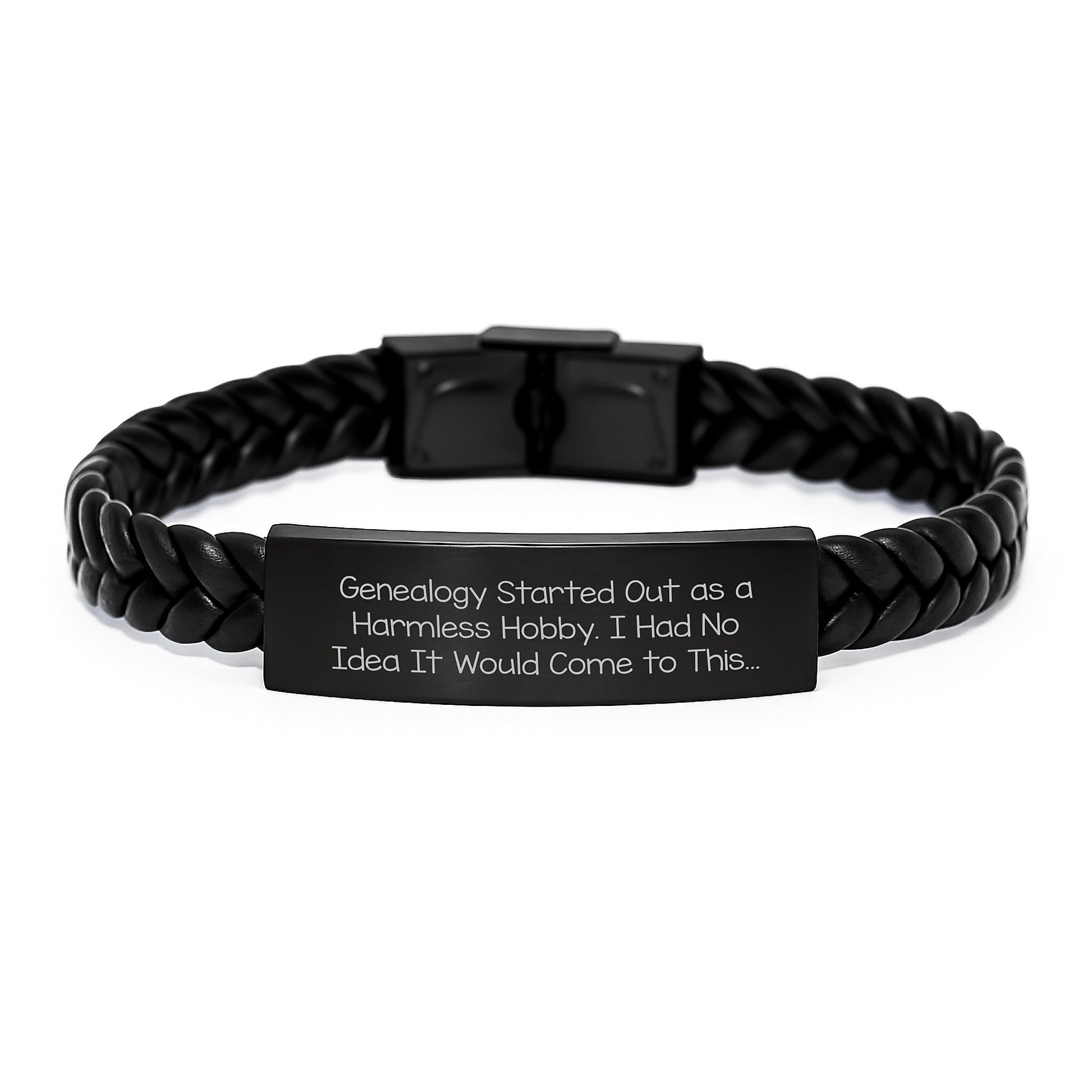 Genealogy Enthusiasts Gifts from Men to Family, Funny Interlaced Leather Bracelet for Genealogy Hobbyists, Christmas Unique Gifts - Image 1