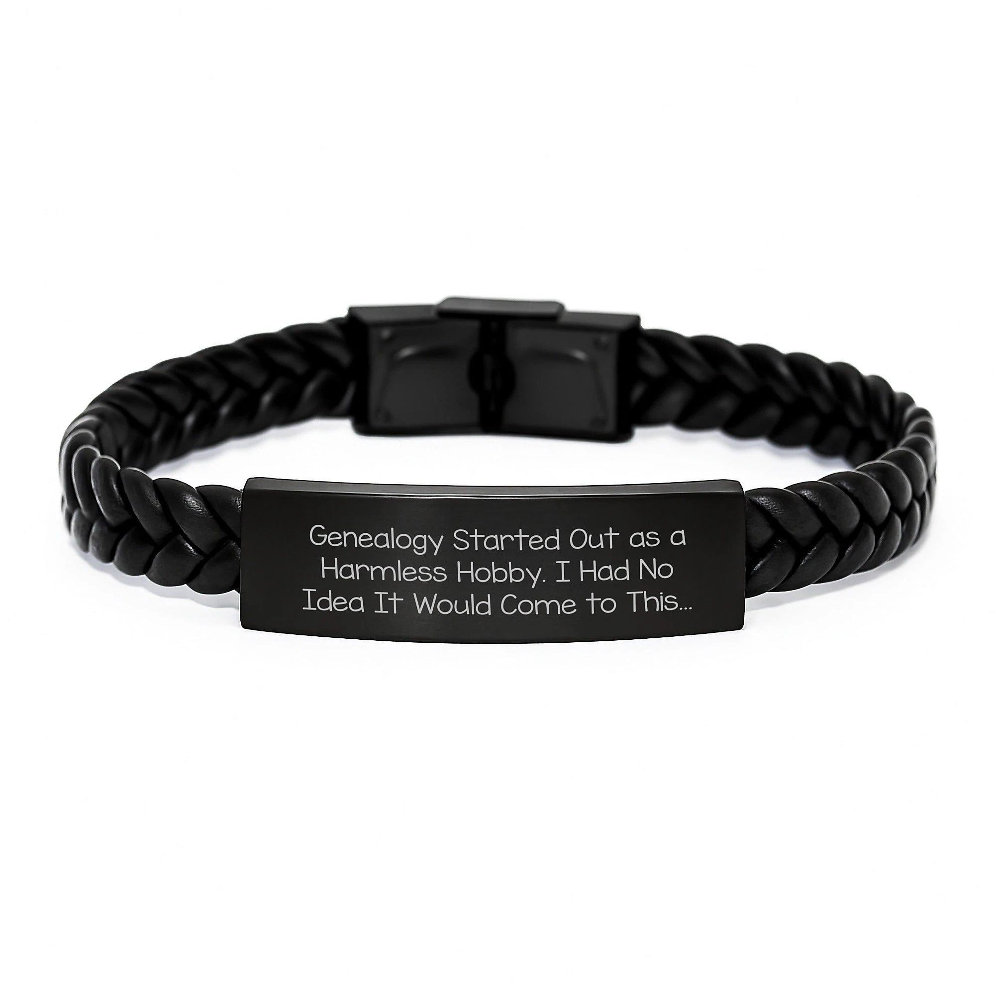 Genealogy Enthusiasts Gifts from Men to Family, Funny Interlaced Leather Bracelet for Genealogy Hobbyists, Christmas Unique Gifts