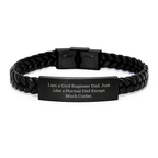 Civil Engineer Christmas Unique Gifts from Dad - Funny Interlaced Leather Bracelet for Civil Engineer Men, Unique Christmas Unique Gift Ideas for Civil Engineer Friends, Family and Coworkers