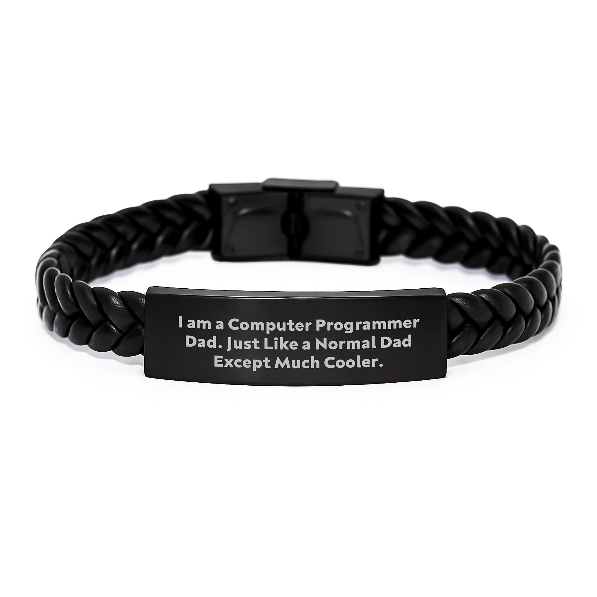Funny Computer Programmer Christmas Unique Gifts for Dad, Interlaced Leather Bracelet for Men, Unique Unique Gifts from Dad to Son, Father's Day or Christmas Unique Gifts