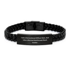 Correctional Officer Dad Gifts - Funny Interlaced Leather Bracelet, Gifts from Men to Correctional Officer, Gifts for Correctional Officer, Graduation Unique Gifts