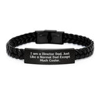 Funny Director Dad Interlaced Leather Bracelet Gifts from Men for Dad - Christmas Unique Presents