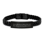 Cool Maintenance Worker Gifts from Dads, Engraved Interlaced Leather Bracelet for Men, Graduation Unique Gifts, 'I Am A Maintenance Worker Dad'