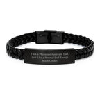 Funny Physician Assistant Gifts, Interlaced Leather Bracelet for Men, 'I Am A Physician Assistant Dad' Quote, Graduation Unique Gifts from Dad to Physician Assistant