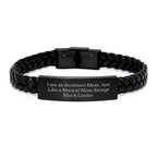 Funny Architect Gifts for Men - Interlaced Leather Bracelet, Gifts from Family to Architect Dad, Unique Christmas Unique Gifts for Architect