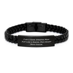 Crane Operator Mom Gifts - Funny Interlaced Leather Bracelet for Graduation - Gifts from Mom to Crane Operator Dad, Friends, or Coworkers