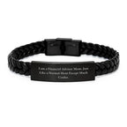 Financial Advisor Mom's Gift, I Am A Financial Advisor Mom, Interlaced Leather Graduation Gifts from Mom, for Financial Advisor Women, Family, Friends, and Coworkers