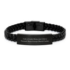 Funny Guide Mom Gifts for Men, Unique Interlaced Leather Bracelet for Guide, Stainless Steel and PU Leather