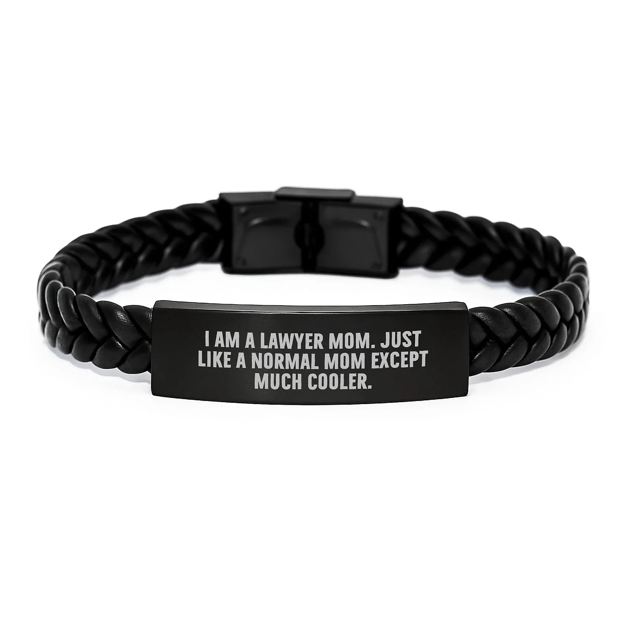 Lawyer Gifts from Mom - I Am A Lawyer Mom. Just Like A Normal Mom Except Much Cooler. - Interlaced Leather Graduation Gift for Lawyer Women, Friends, Family