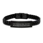 Funny Performer Mom Gifts from Friends for Women - Interlaced Leather Bracelet, Unique Christmas Unique Gifts for Female Performer - Inspired by 'I Am A Performer Mom'