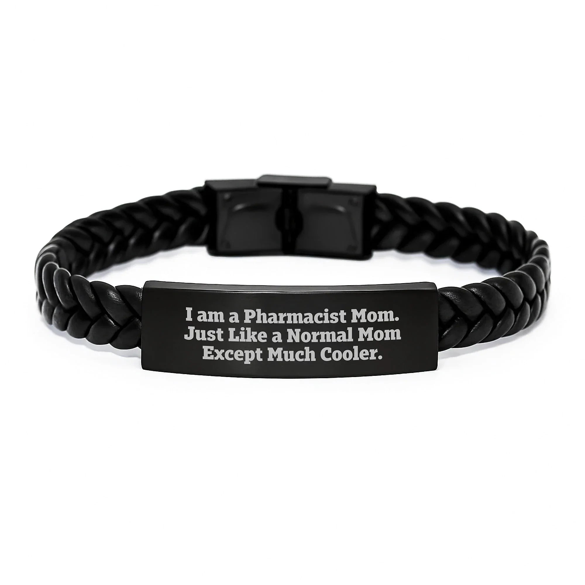 Pharmacist Gifts from Mom, Funny Interlaced Leather Bracelet for Graduation, Perfect for Women Pharmacist Friends