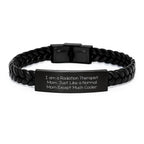 Radiation Therapist Gifts for Her - Inspirational Interlaced Leather Bracelet from Mom - Funny Quote Graduation Unique Gifts