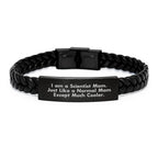 Scientist Mom Gifts - Funny Interlaced Leather Bracelet for Graduation - Gift from Friends, Family, or Coworkers to Scientist Men or Women