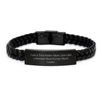 Tool Maker Gifts from Mom - Interlaced Leather Bracelet for Graduation, Funny Quote 'I Am A Tool Maker Mom. Just Like A Normal Mom Except Much Cooler.' for Tool Maker Mom, Friends, Family