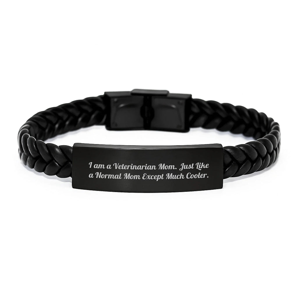Funny Veterinarian Mom Gifts, Interlaced Leather Bracelets for Women, Unique Christmas Unique Gifts from Friends to Family Members, Cool Veterinarian Jewelry