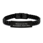 Accountant Gifts for Her, Funny Quote Interlaced Leather Bracelet, Gifts from Family, Christmas Unique Presents