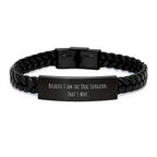 Oral Surgeon Gifts Graduation Unique Interlaced Leather Bracelets from Men to Friends Funny Quote Because I Am The Oral Surgeon. That's Why.